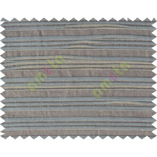 Brown grey horizontal pleated thick main cotton curtain designs